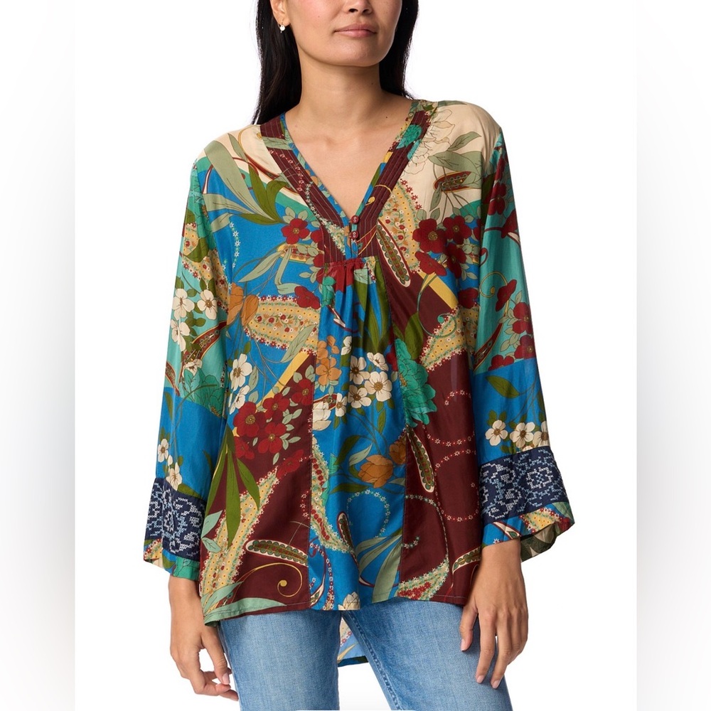 Johnny Was Teebee Robi Long Sleeve Embroidered Blouse Size S - Picture 2 of 11